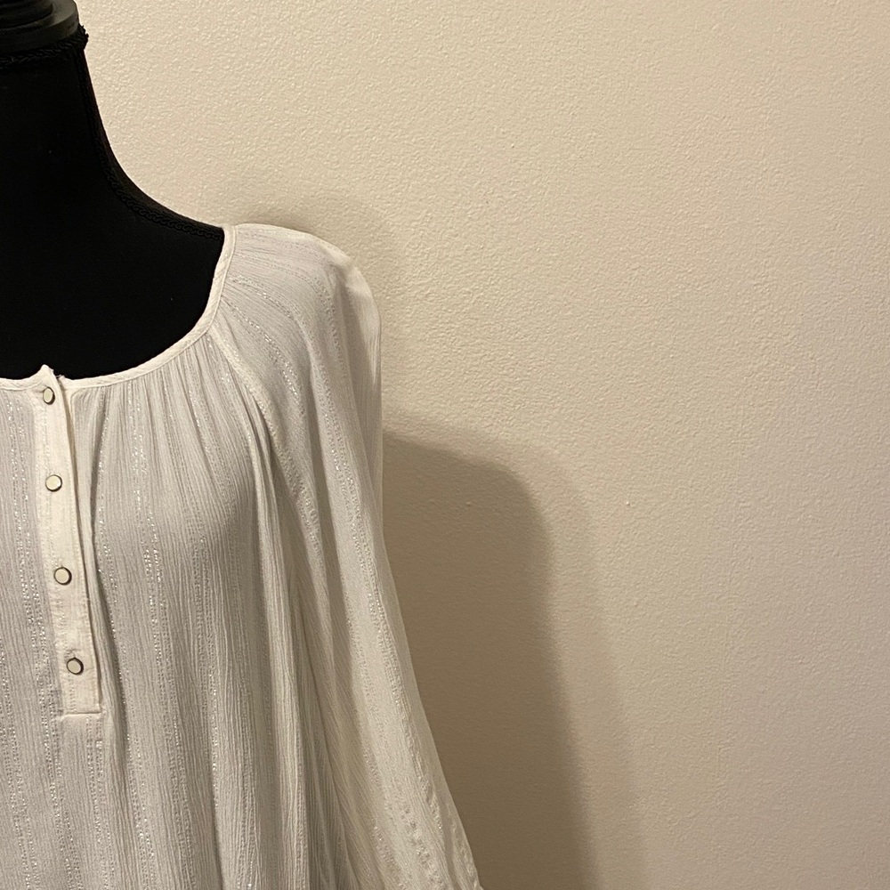 Style & Co. White Button-Front Blouse